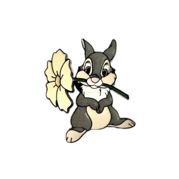 Other - Fantasy Pin Bambi Thumper Pin, Rabbit Bunny Disney Cartoon Flower